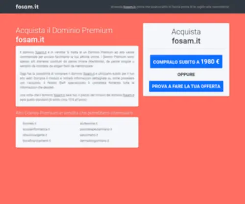 Fosam.it(ACQUISTA il dominio) Screenshot