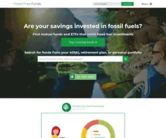Fossilfreefunds.org(Get your money out of fossil fuels. Fossil Free Funds) Screenshot