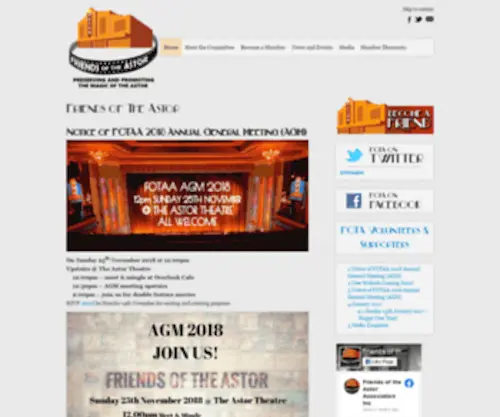 Fota.net.au(Friends of The Astor) Screenshot