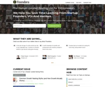 Foundora.com(The Daily Reading List for Entrepreneurs) Screenshot