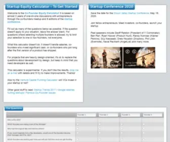 Foundrs.com(Co-Founder Equity Calculator) Screenshot