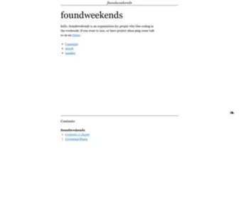 Foundweekends.org(Foundweekends ? foundweekends) Screenshot