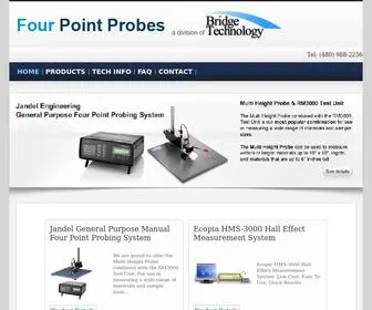 Four-Point-Probes.com(Four-Point-Probes offers 4 point probe equipment for measuring the sheet resistance and bulk (volume) resistivity of materials used in the semiconductor industry, universities, and in materials science including thin films, wafers, ingo) Screenshot
