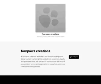 Fourpawscreations.com(Delivering content that builds customer loyalty) Screenshot