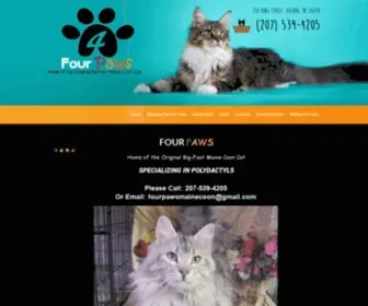 Fourpawsmaincoons.net(Four Paws Maine Coon Cats) Screenshot