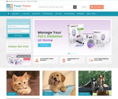 Fourpawspetmeds.com(Pet Supplies for Dogs) Screenshot