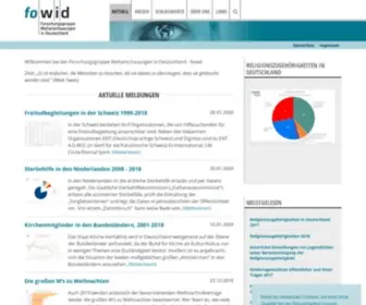 Fowid.de(Forschungsgruppe Weltanschauungen in Deutschland) Screenshot