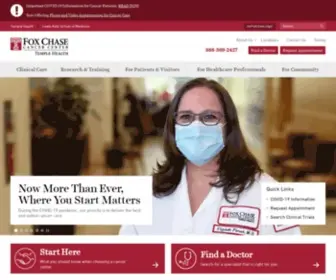 Foxchase.org(Where you start matters. Your decision to come to Fox Chase Cancer Center) Screenshot