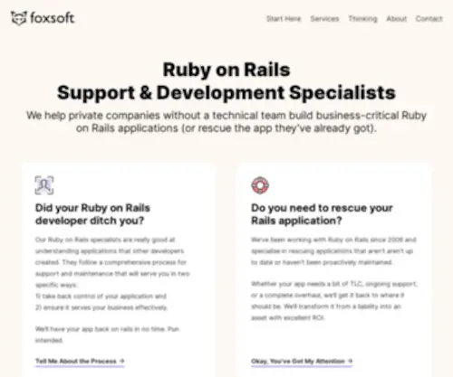 Foxsoft.co.uk(Ruby on Rails Support and Development Experts) Screenshot