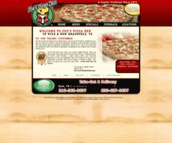 Foxspizzadentexas.com(Fox's Pizza Den) Screenshot