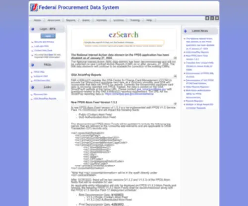 FPDS.gov(Federal procurement data system) Screenshot