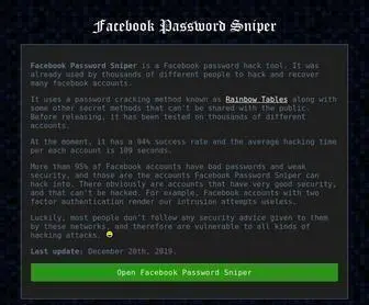 FPstool.com(The official website of Facebook Password Sniper) Screenshot