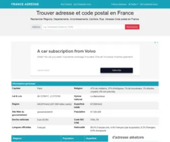 Fradresse.com(Trouver adresse et code postal en France) Screenshot