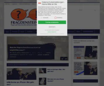 Fragdenstein.de(Fragen und Antworten für ein besseres Leben mit Technik. Themen) Screenshot