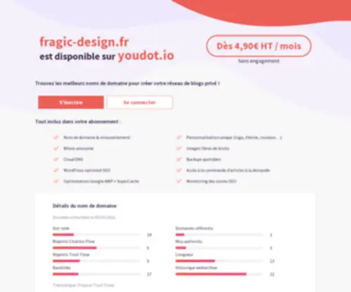 Fragic-Design.fr(This domain was registered by) Screenshot