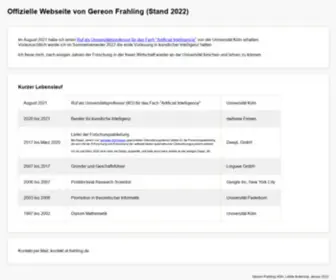 Frahling.de(Gereon Frahling (Offizielle Webseite)) Screenshot