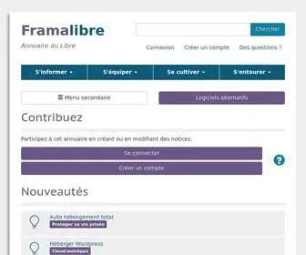 Framalibre.org(Annuaire du Libre) Screenshot