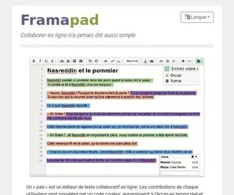 Framapad.org(Éditeur de texte collaboratif) Screenshot