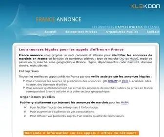 France-Annonce.com(Les annonces d'appels d'offres en France) Screenshot