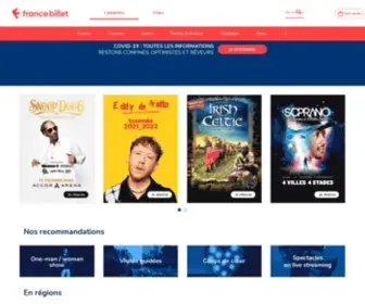 Francebillet.com(Réservez vos places pour les plus grands spectacles et événements sur francebillet) Screenshot