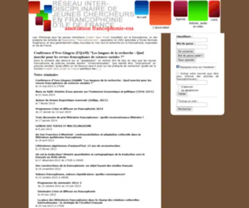 Francophonie-ENS.org(Francophonie) Screenshot