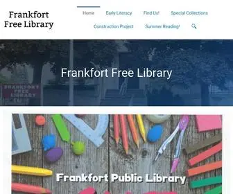 Frankfortfreelibrary.org(Library Website) Screenshot