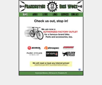 Frankinstienbikeworx.com(Stop in to Philly's Frankinstien Bike Worx for parts) Screenshot