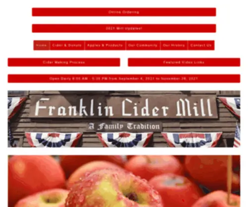 Franklincidermill.com(The Franklin Cider Mill) Screenshot