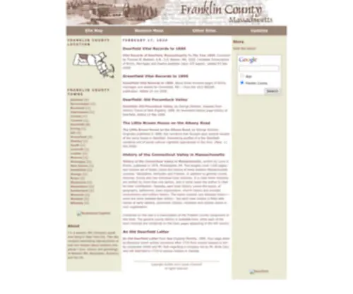 Franklincountyhistory.com(Franklin County History) Screenshot