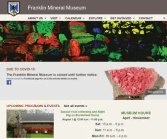 Franklinmineralmuseum.com(Franklin Mineral Museum) Screenshot