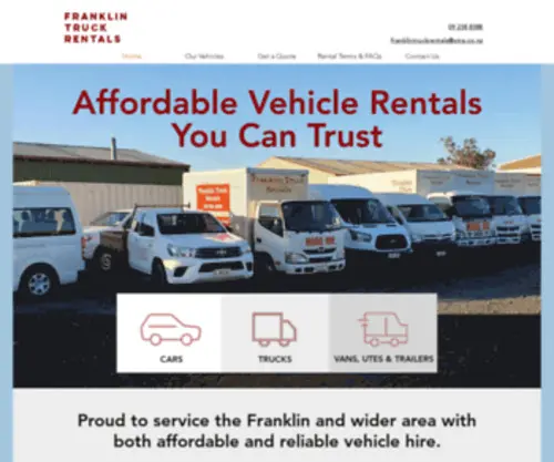 Franklintruckrentals.co.nz(Truck Rentals) Screenshot