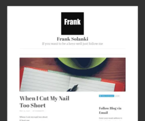 Franksolanki.com(If you want to be a hero well just follow me) Screenshot
