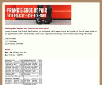 Franksshoerepairsf.com(Frank's Shoe Repair) Screenshot