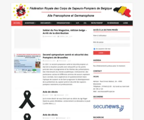 FRCSPB.be(Fédération Royale des Corps de Sapeurs) Screenshot