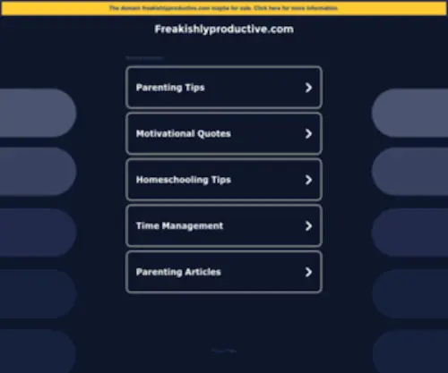 Freakishlyproductive.com(Dit domein kan te koop zijn) Screenshot