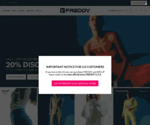 Freddy.com(The official Freddy jeans and clothing online store. Discover our WR.UP®) Screenshot