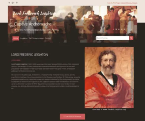 Frederic-Leighton.org(High Quality Reproductions Of Lord Frederick Leighton paintings) Screenshot