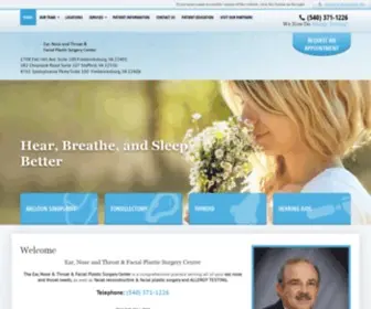 Fredericksburgent.com(Nose and Throat & Facial Plastic Surgery Center) Screenshot