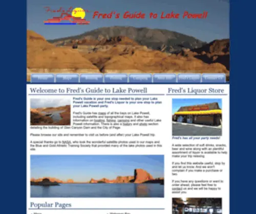 Fredsliquorstore.com(Fred's Guide to Lake Powell) Screenshot