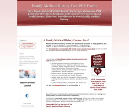 Free-Family-Medical-History-Form.com(Free Family Medical History Form) Screenshot
