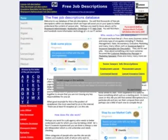 Free-JOB-Descriptions.com(Free job descriptions for thousands of jobs from cleaner to lawyer) Screenshot