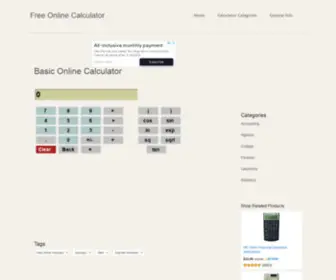 Free-Onlinecalculator.com(Basic Online Calculator) Screenshot