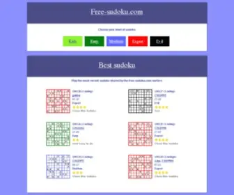 Free-Sudoku.com(Free sudoku) Screenshot