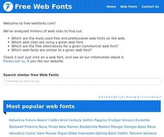 Free-Webfonts.com(Free Web Fonts search and download. analyzed millions of web sites to find out) Screenshot