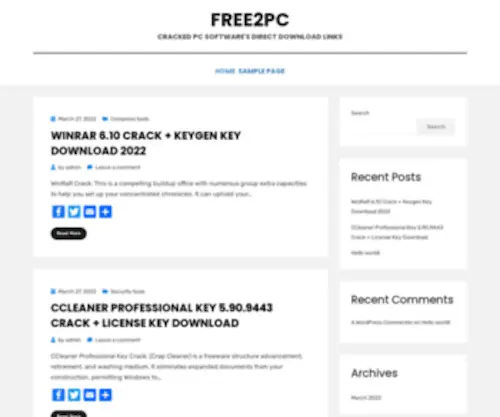 Free2PC.org(Cracked PC Software's Direct Download Links) Screenshot