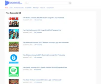 Freeaccountgo.com(Free Accounts And Pass Sharing Platform) Screenshot