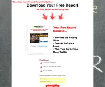 Freeadforum.com(Learn the truth about free ad posting sites) Screenshot