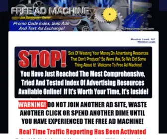 Freeadmachine.com(Free Ad Machine Text Ad Exchange) Screenshot