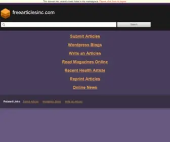 Freearticlesinc.com(巻き爪ロボ　販売店) Screenshot