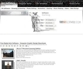 Freeartsoftware.com(Free Art Software 3D Graphic Design Photo Video Computer Freeware Downloads) Screenshot